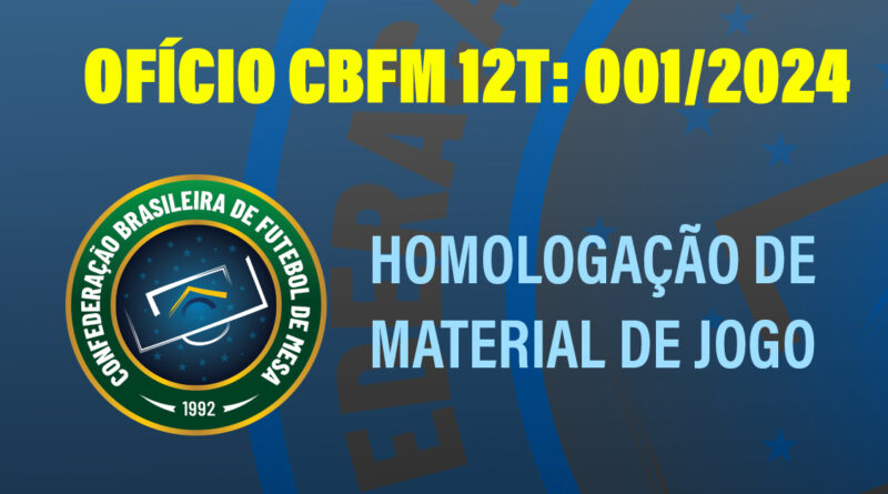 Homologação de material de jogo – 12 Toques