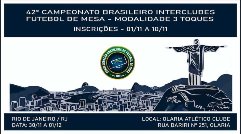 Inscrições para o 42º Campeonato Brasileiro Interclubes